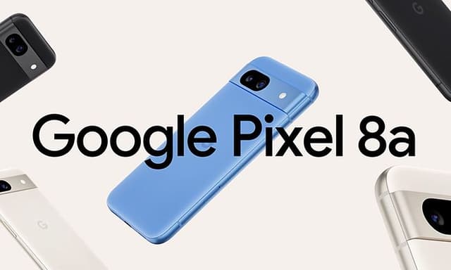 Google Pixel 8a i forskellige farver