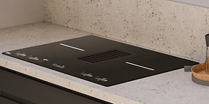 Platetopp med integrert ventilator fra Franke i et minimalistisk Epoq-kjøkken