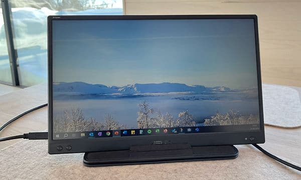 Close-up of portable screen