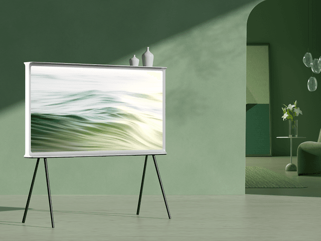 Samsung The Serif lifestyle in a modern minimalistic livingroom space