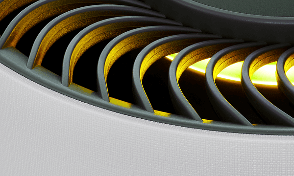 Apt air purifier has night light and whisper-quiet operation
