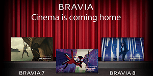 Sony banner med tre Bravia TV'er