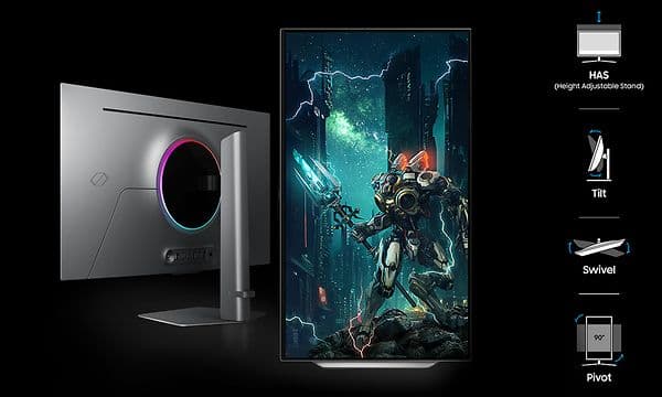 Samsung OLED -pelinäyttö tyylikkäällä metallirakenteella
