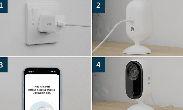 Arlo - Essential indoor 2K -valvontakamera - Turvakameran helppo asennus