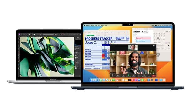 Två Mac-datorer bredvid varandra