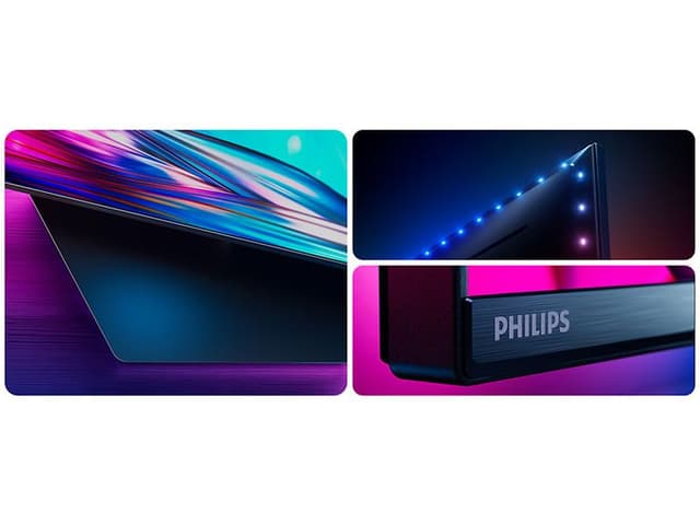 Collage av designdetaljer av Philips TV