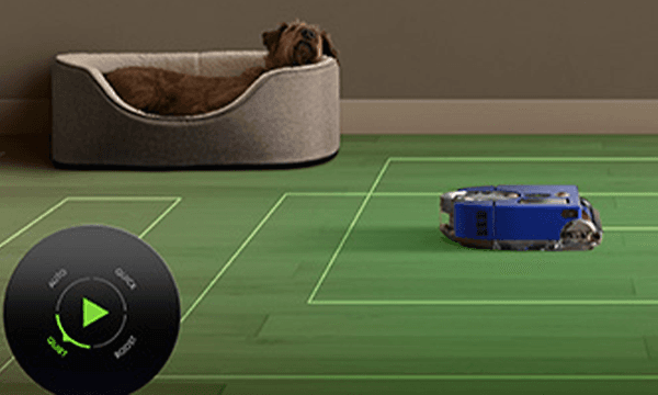 Dyson 360 Vis Nav robot vacuum cleaner and the four power modes