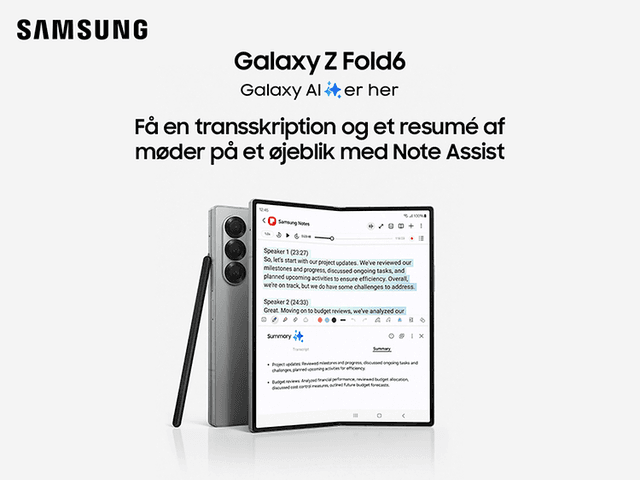 Samsung Galaxy Z Fold6 og Z Flip6 på banner