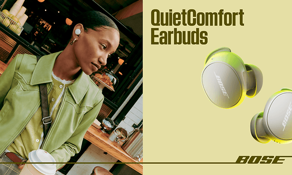 Woman with QuietComfort and close up