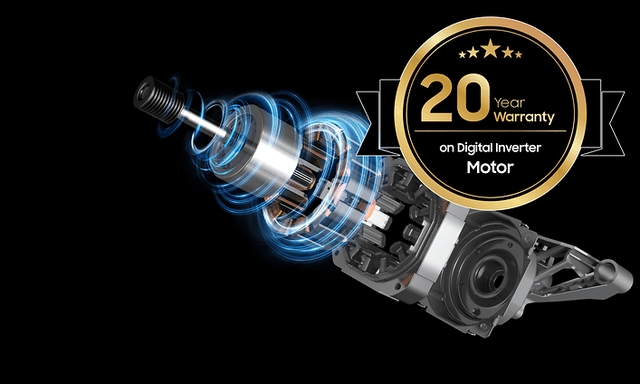 Samsung - Digital Inverter Technology and 20 year warranty logo