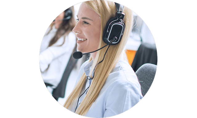 Customer service worker circled image