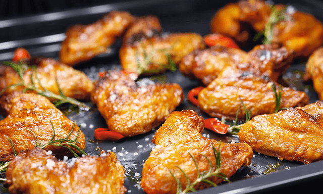Chicken pieces in oven
