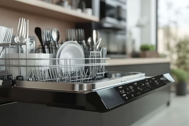 A neat and clean dishwasher.