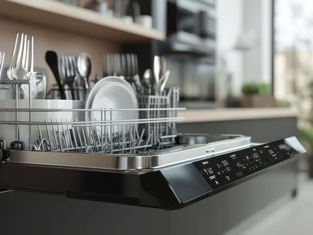 A neat and clean dishwasher.