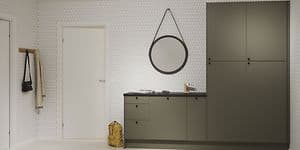 Epoq Trend Sage wardrobe and a round mirror a hall way