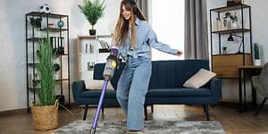 Woman vacuuming