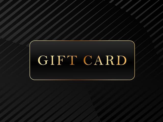 gift card on black