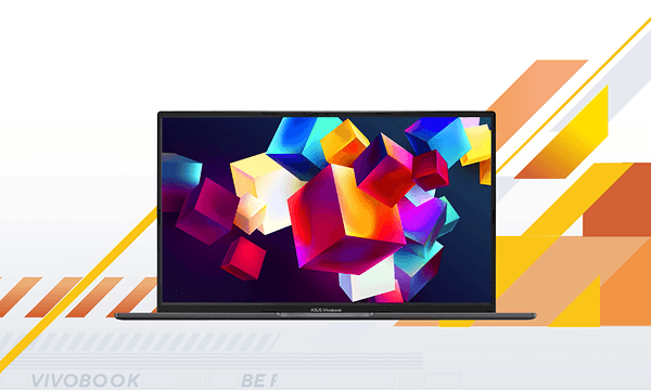ASUS Vivobook 14 mot lys bakgrunn 