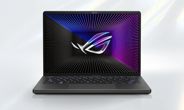 Asus ROG Zephyrus G16 laptop on a grey background