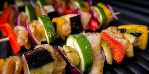 Altan-grill: Grøntsagsspyd på elektrisk grill