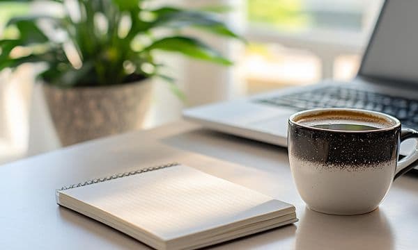 B2B - Kaffekopp ved pc