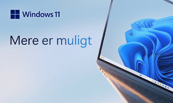 Windows 11-banner med teksten: "Mere er muligt"