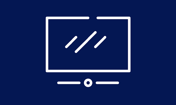 Illustration av en mötesrums-tv och soundbar