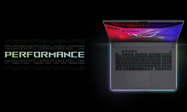 Asus - Gaming - Asus Rog Strix STRIX G16 G18 gaming-PC og teksten 'Performance'