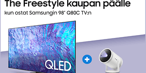 Samsung TV - Freestyle - Osta 98" Q80C QLED TV – saat upean The Freestyle -projektorin kaupan päälle