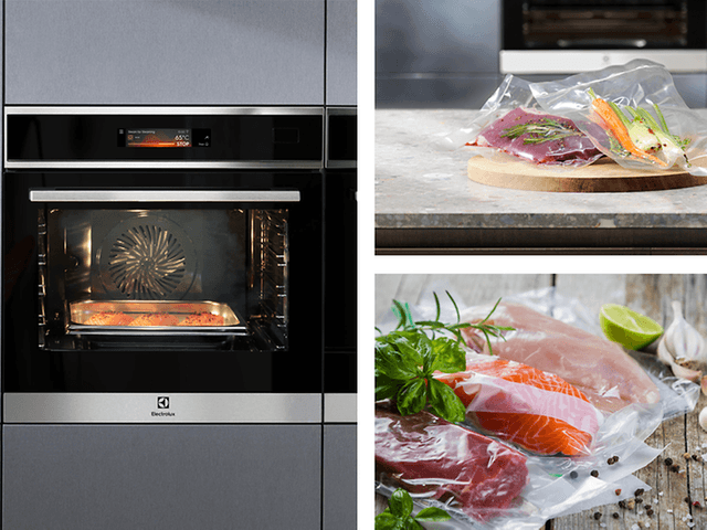 Oven with steam function - Vacuum Sousvide collage