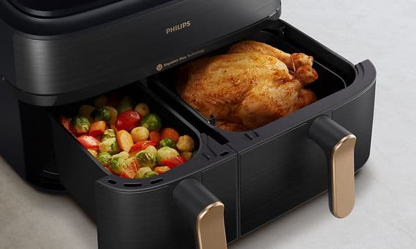 Philips Airfryer 5000-serien - Synkroniser tilberedningstider i de to kurvene