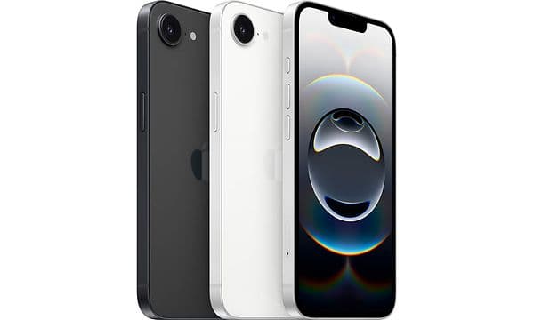 Kolme iPhone 16e -mallia vierekkäin