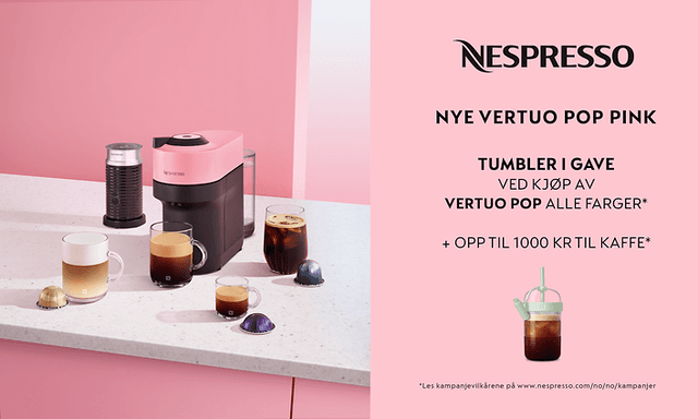 SDA_Coffee_Nespresso_PINK_NO - Vertuo Pop Pink Kampanje