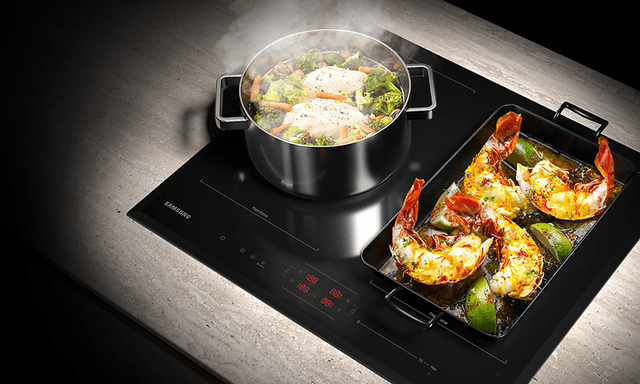 Samsung flexible hobs illustrating multiple ways to cook