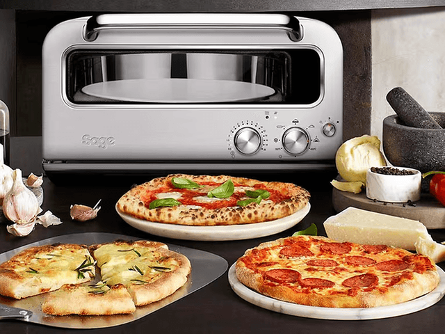 pizzas and pizza oven