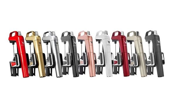 Utvalg av Coravin vinsystem i ulike farger