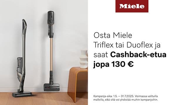 Miele - Pölynimurit - Miele cashback-kampanjabanneri - Triflex - Duoflex