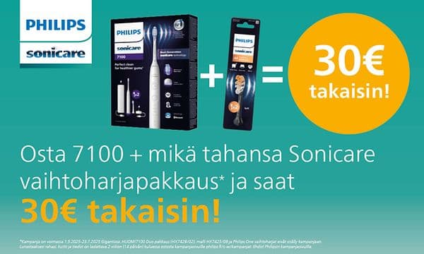 Philips - Sähköhammasharja - Philips CL Cashback kampanjabanneri