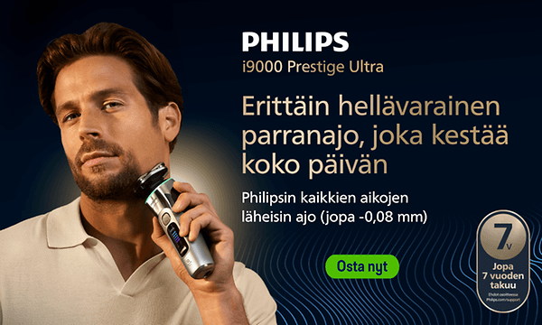 Philips i9000 Prestige Ultra. Erittäin hellävarainen parranajo, joka kestää koko päivän. Osta nyt.