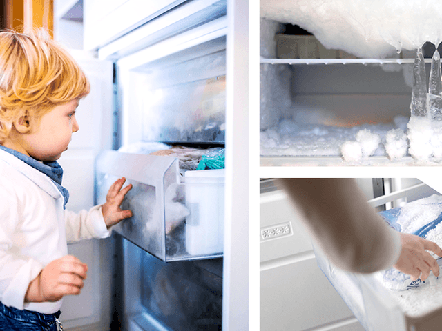 Collage of freezers and freezer compartments