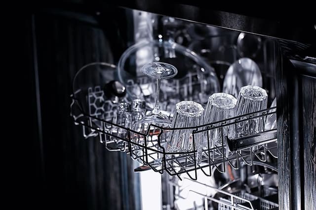 MDA - Dishwasher - Different types of glasses on top basket in the dishwasher