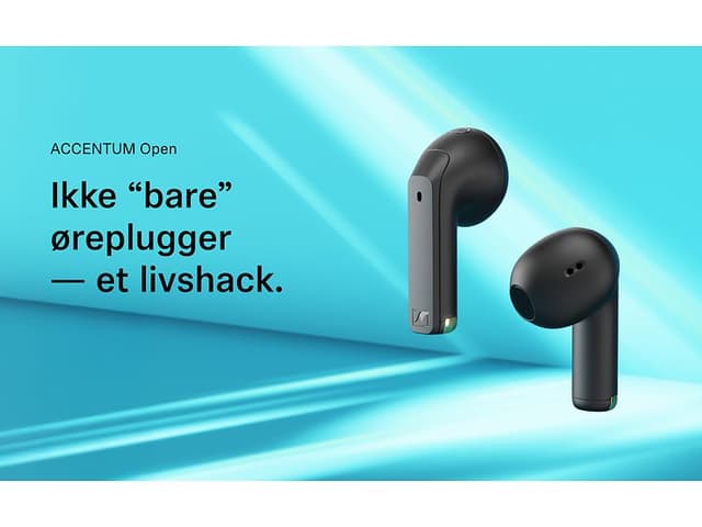 Accentum Open on banner with the text: "Not "just" earbuds - a lifehack"