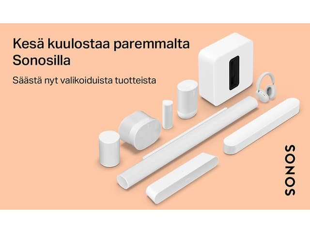 SONOS - Kesä kuulostaa paremmalta Sonosilla -banneri