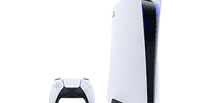 ps5 konsoll og kontroll i hvit