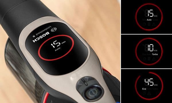Bosch - LED-skjerm med ulike rengjøringsmoduser