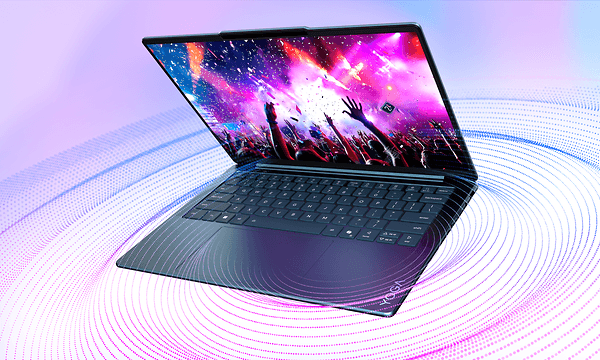 Lenovo Yoga Slim 7 -kannettavan näyttö on todella kirkas ja inspiroiva.
