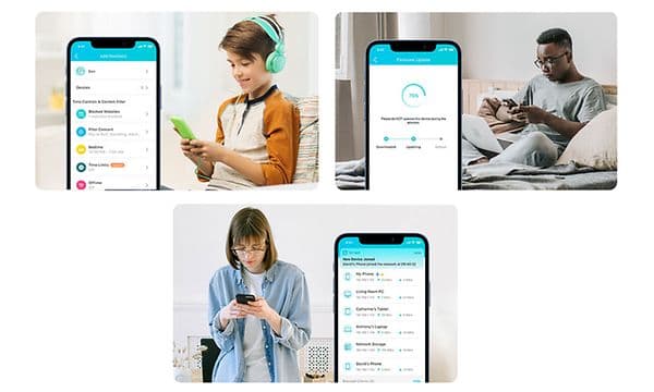 TP-Link Archer Air R5 - AX3000 Wi-Fi 6 Air -reititin - Kuvakollaasi toiminnoista
