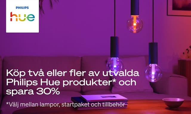 Philips HUE smart belysning -kampanj banner