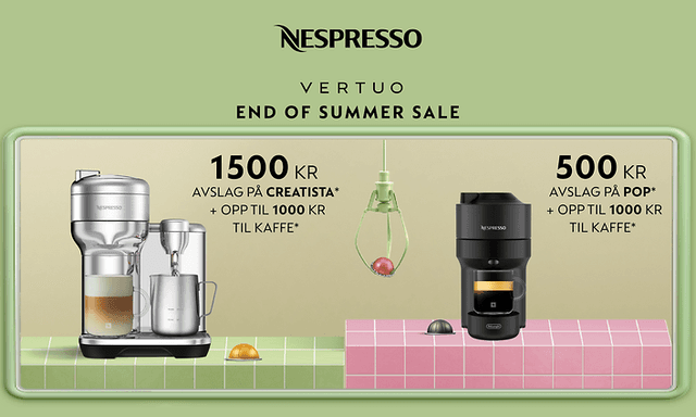 Nespresso - End of summer sale banner NO