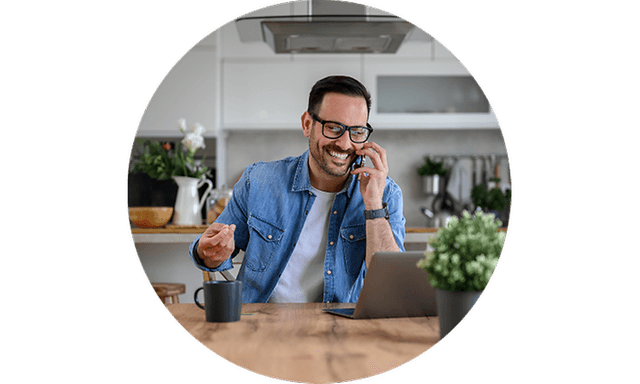 CS - Finance - Credit -  Round Image - man on phone